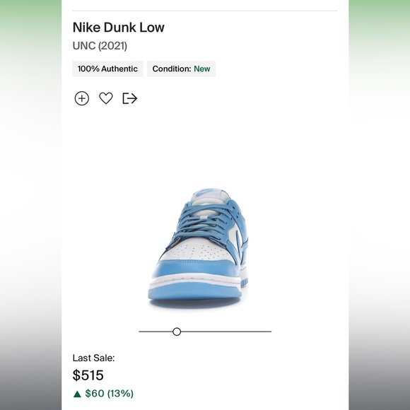 Nike Dunk Low 'University Blue' (UNC 2021) authentic - Picture 3 of 4